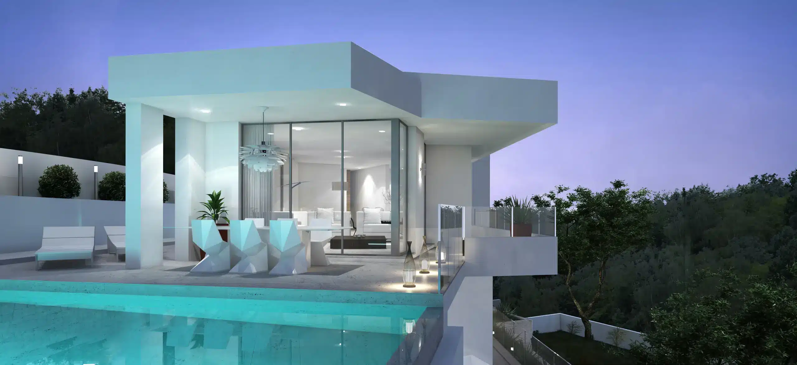Infinity pool and terrace of new-build villa in Moraira