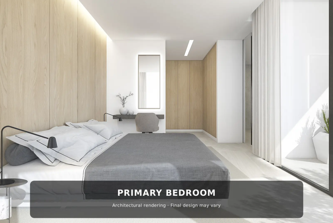 Primary bedroom of new-build villa in Cumbre del Sol
