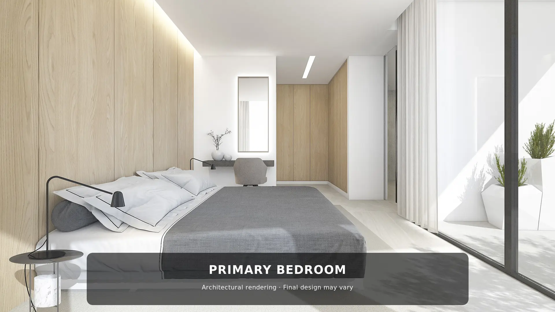 Primary bedroom of new-build villa in Cumbre del Sol