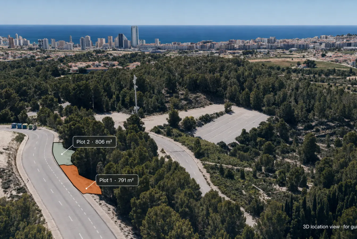 Two adjacent building plots in Colina del Sol, Calpe – 791 m² and 806 m²