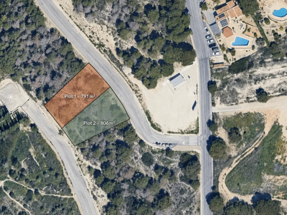 Two adjacent building plots in Colina del Sol, Calpe – 791 m² and 806 m²